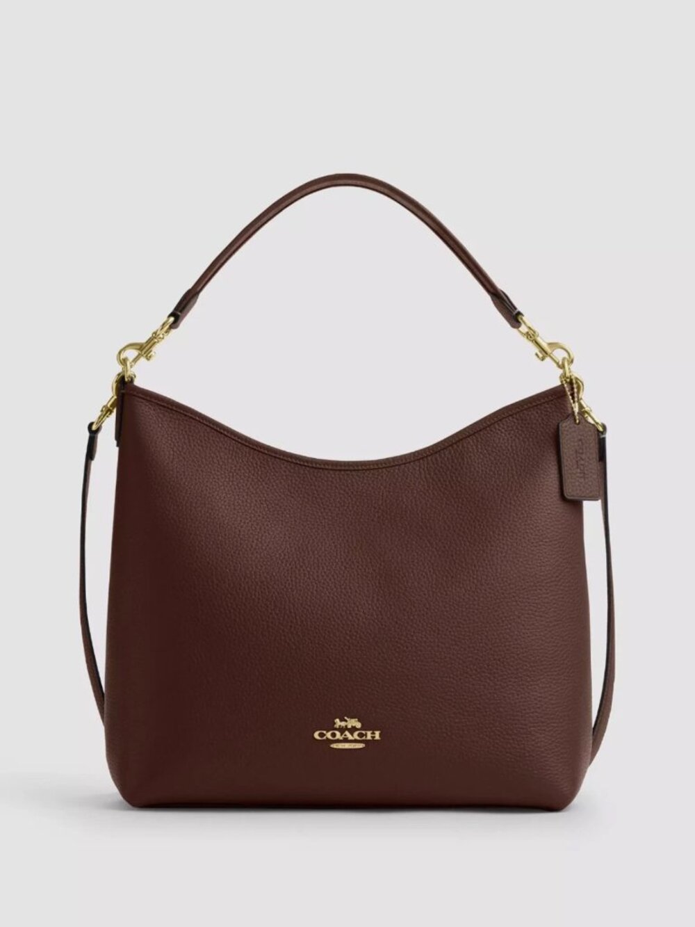 Coach Pebble Leather Laurel large Shoulder Hobo with Gold hardware/maple color
